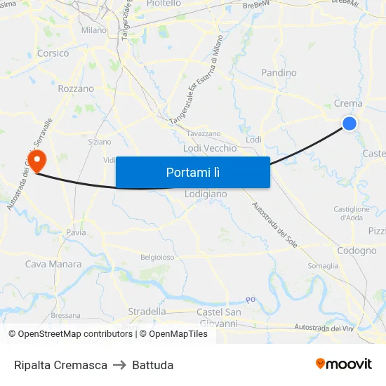 Ripalta Cremasca to Battuda map