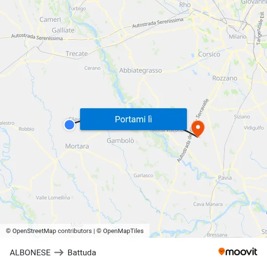 ALBONESE to Battuda map