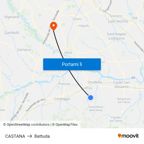 CASTANA to Battuda map