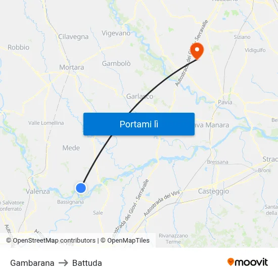 Gambarana to Battuda map