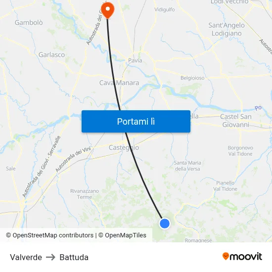 Valverde to Battuda map