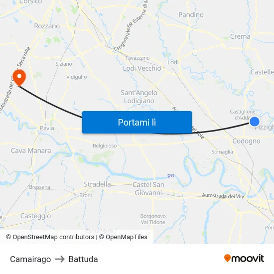 Camairago to Battuda map