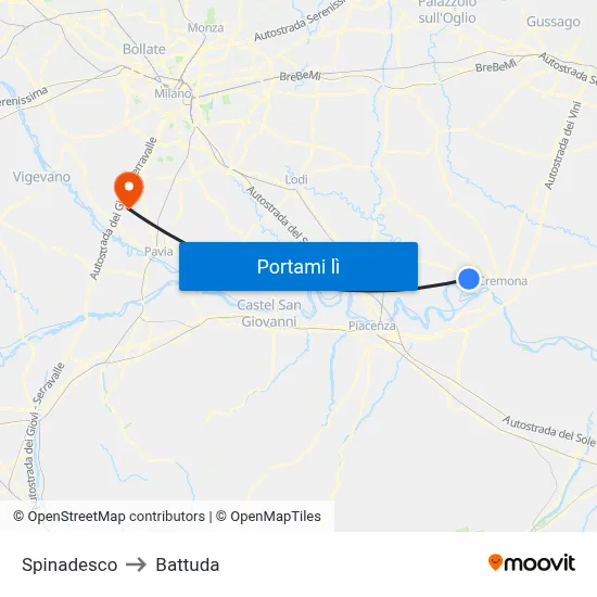 Spinadesco to Battuda map