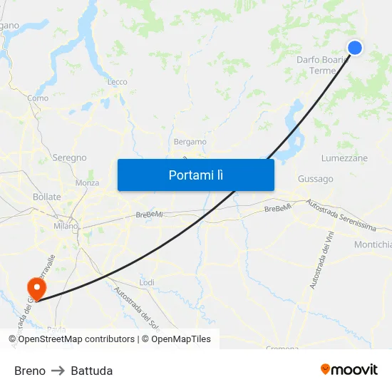 Breno to Battuda map