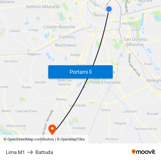 Lima M1 to Battuda map