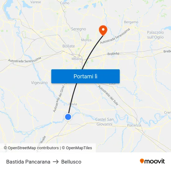 Bastida Pancarana to Bellusco map