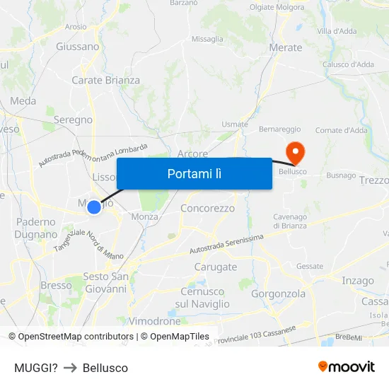 MUGGI? to Bellusco map
