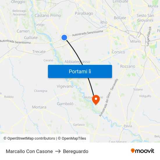 Marcallo Con Casone to Bereguardo map