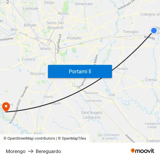 Morengo to Bereguardo map