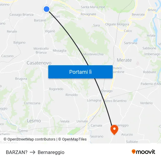 BARZAN? to Bernareggio map