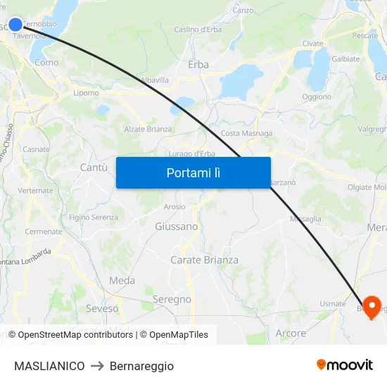 MASLIANICO to Bernareggio map