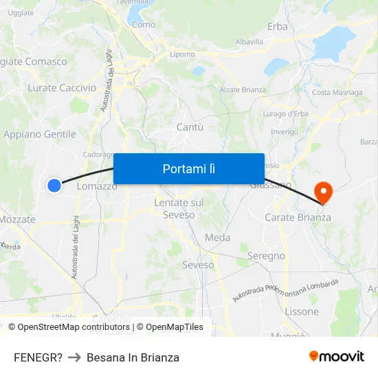 FENEGR? to Besana In Brianza map