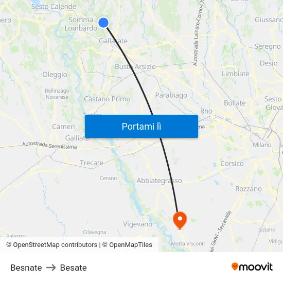 Besnate to Besate map