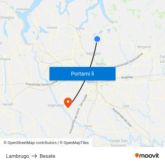 Lambrugo to Besate map