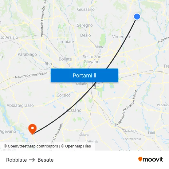 Robbiate to Besate map
