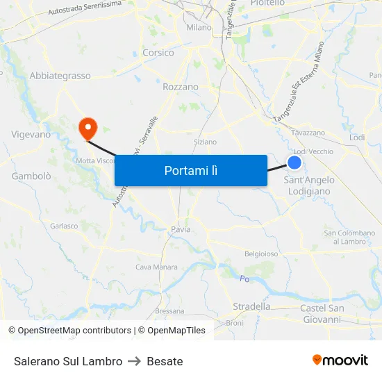 Salerano Sul Lambro to Besate map