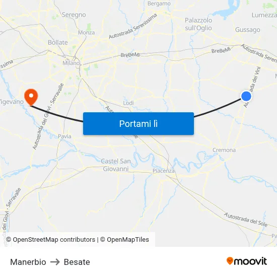 Manerbio to Besate map