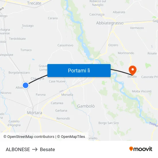 ALBONESE to Besate map