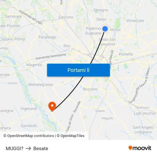 MUGGI? to Besate map