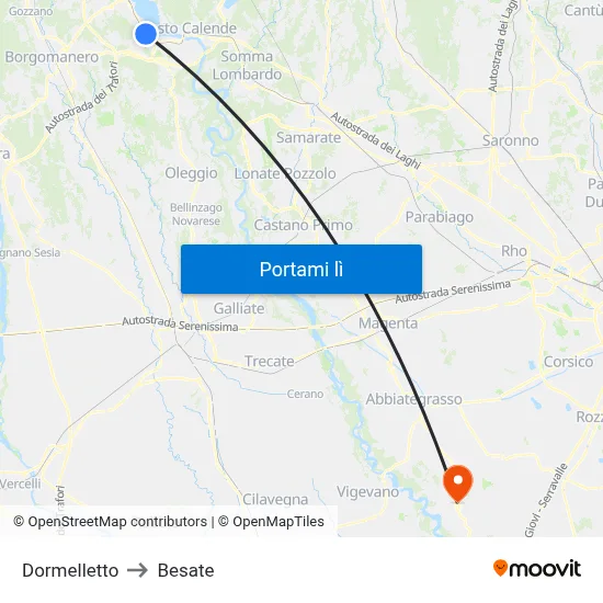 Dormelletto to Besate map