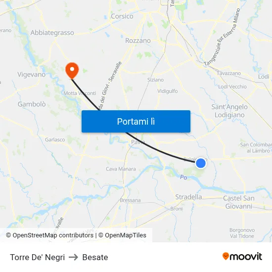 Torre De' Negri to Besate map