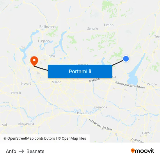 Anfo to Besnate map