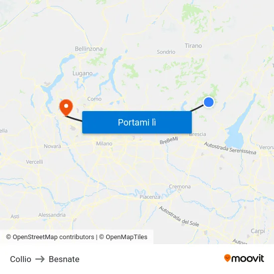 Collio to Besnate map