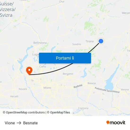 Vione to Besnate map