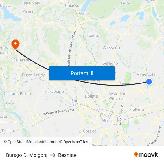 Burago Di Molgora to Besnate map
