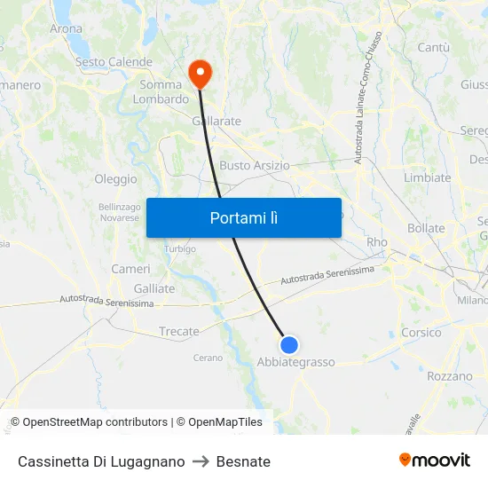 Cassinetta Di Lugagnano to Besnate map