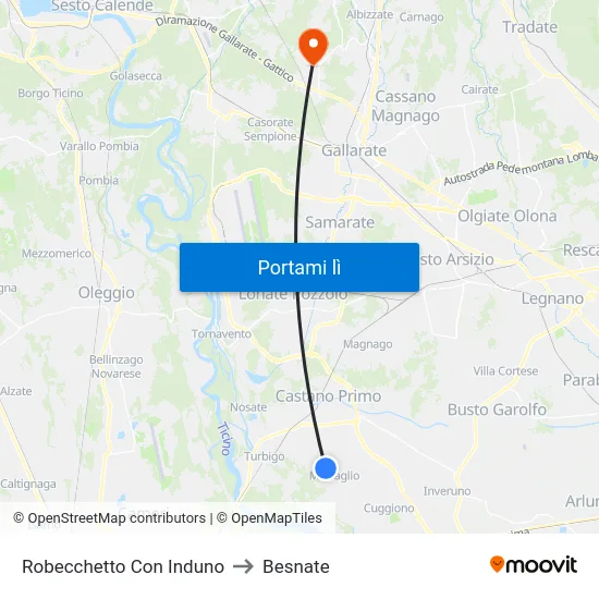 Robecchetto Con Induno to Besnate map