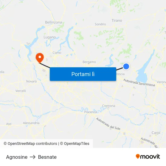 Agnosine to Besnate map