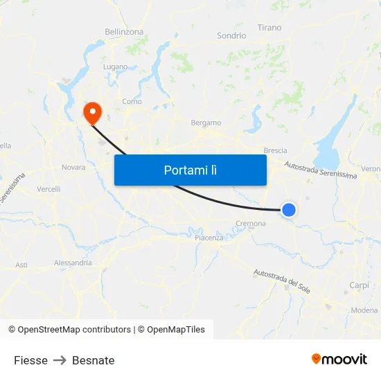 Fiesse to Besnate map