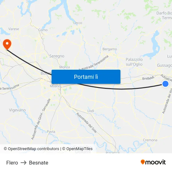 Flero to Besnate map