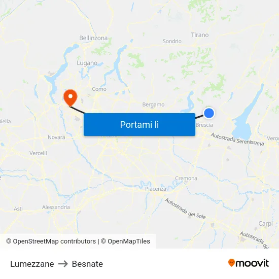 Lumezzane to Besnate map