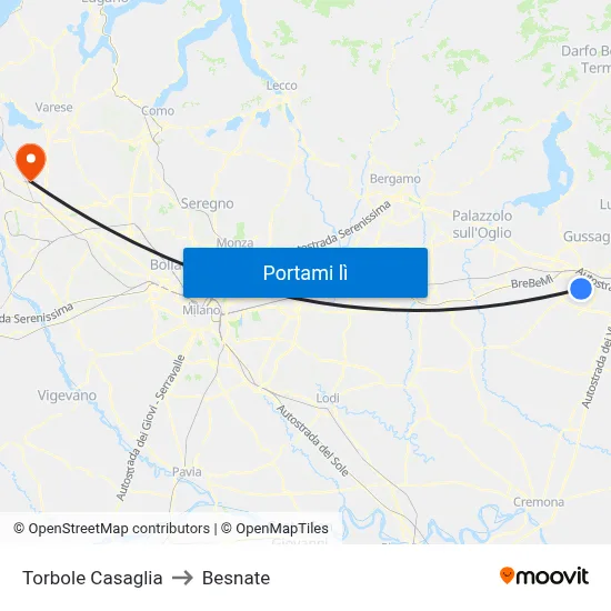Torbole Casaglia to Besnate map