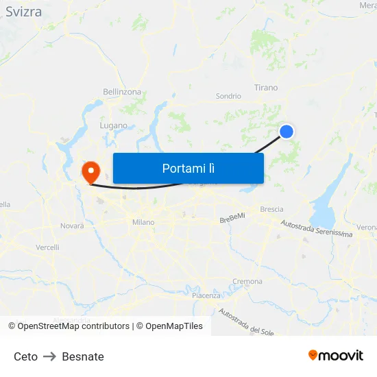 Ceto to Besnate map