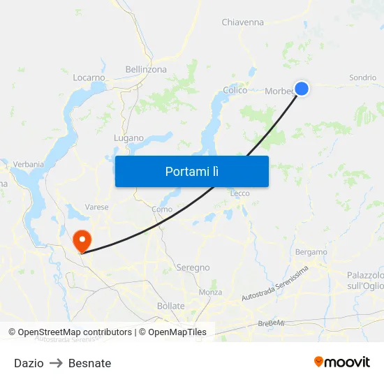 Dazio to Besnate map