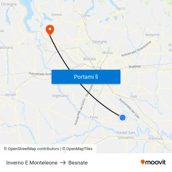 Inverno E Monteleone to Besnate map
