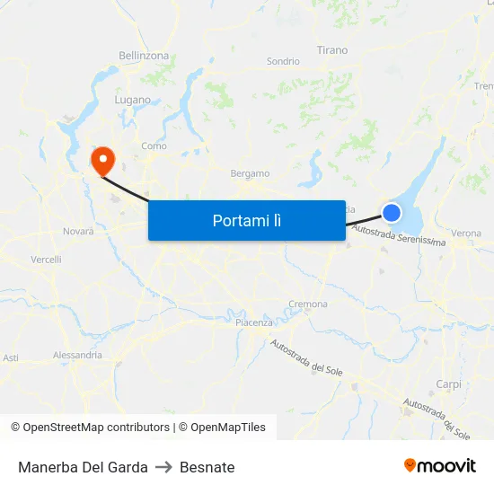 Manerba Del Garda to Besnate map