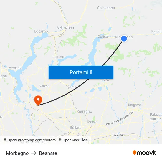 Morbegno to Besnate map