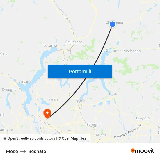 Mese to Besnate map