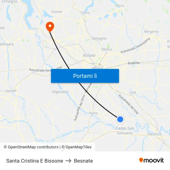 Santa Cristina E Bissone to Besnate map