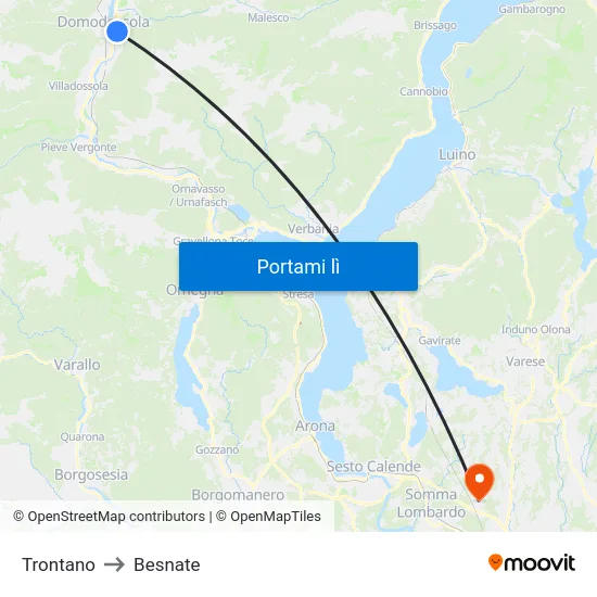 Trontano to Besnate map