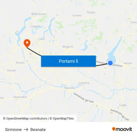 Sirmione to Besnate map