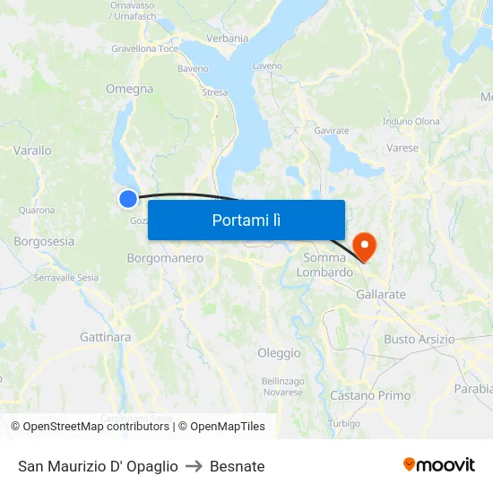 San Maurizio D' Opaglio to Besnate map