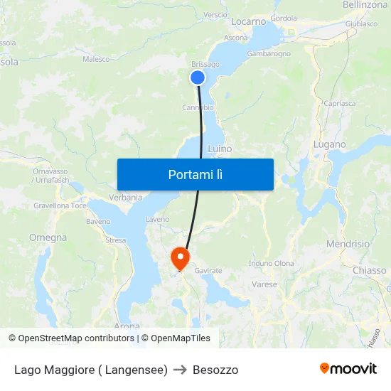 Lago Maggiore ( Langensee) to Besozzo map