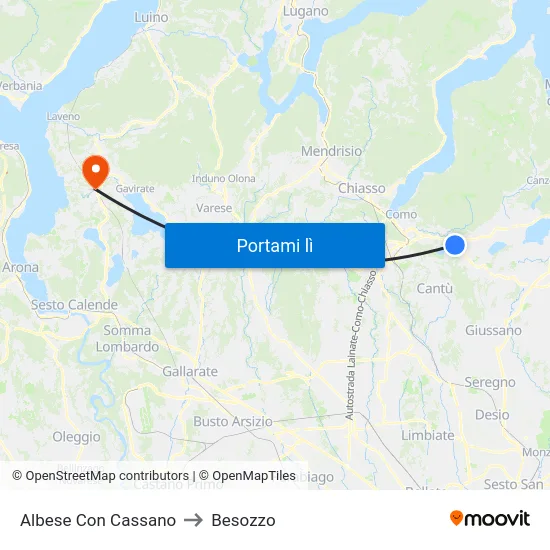 Albese Con Cassano to Besozzo map