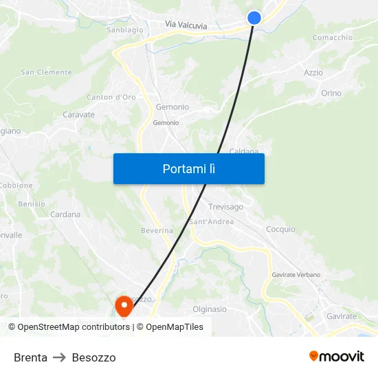 Brenta to Besozzo map