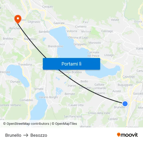 Brunello to Besozzo map